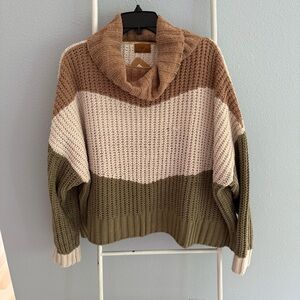 POL Multicolor Cowl Neck Sweater